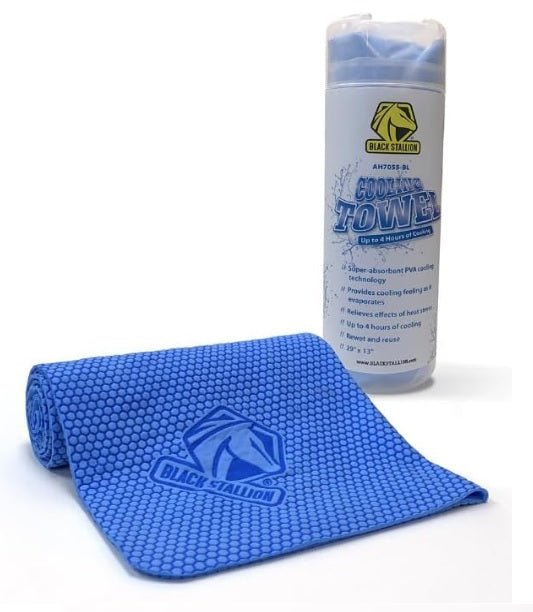 Black Stallion AH7055-BL PVA Cooling Towel Blue 29" x 12"