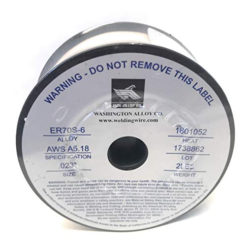 Washington Alloy 70S-6 MIG Wire (.023 x 2 Lb. spool) pack of 1, high-quality mild steel MIG wire for superior tensile strength and porosity-free welds.