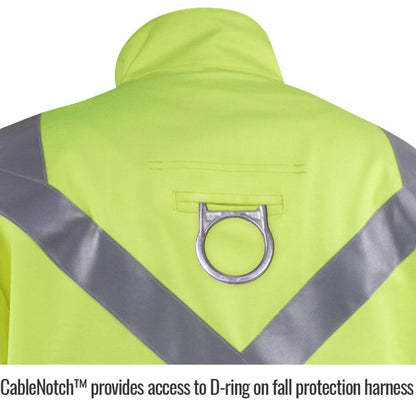 Black Stallion JF1012-LM Hi-Vis Safety FR Cotton Welding Jacket with FR Reflective Tape, Lime, 2X-Large