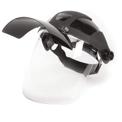 Sellstrom DP4, Face Shield, Clear Anti Fog Polycarbonate Window with Shade 8 Flip Up Visor