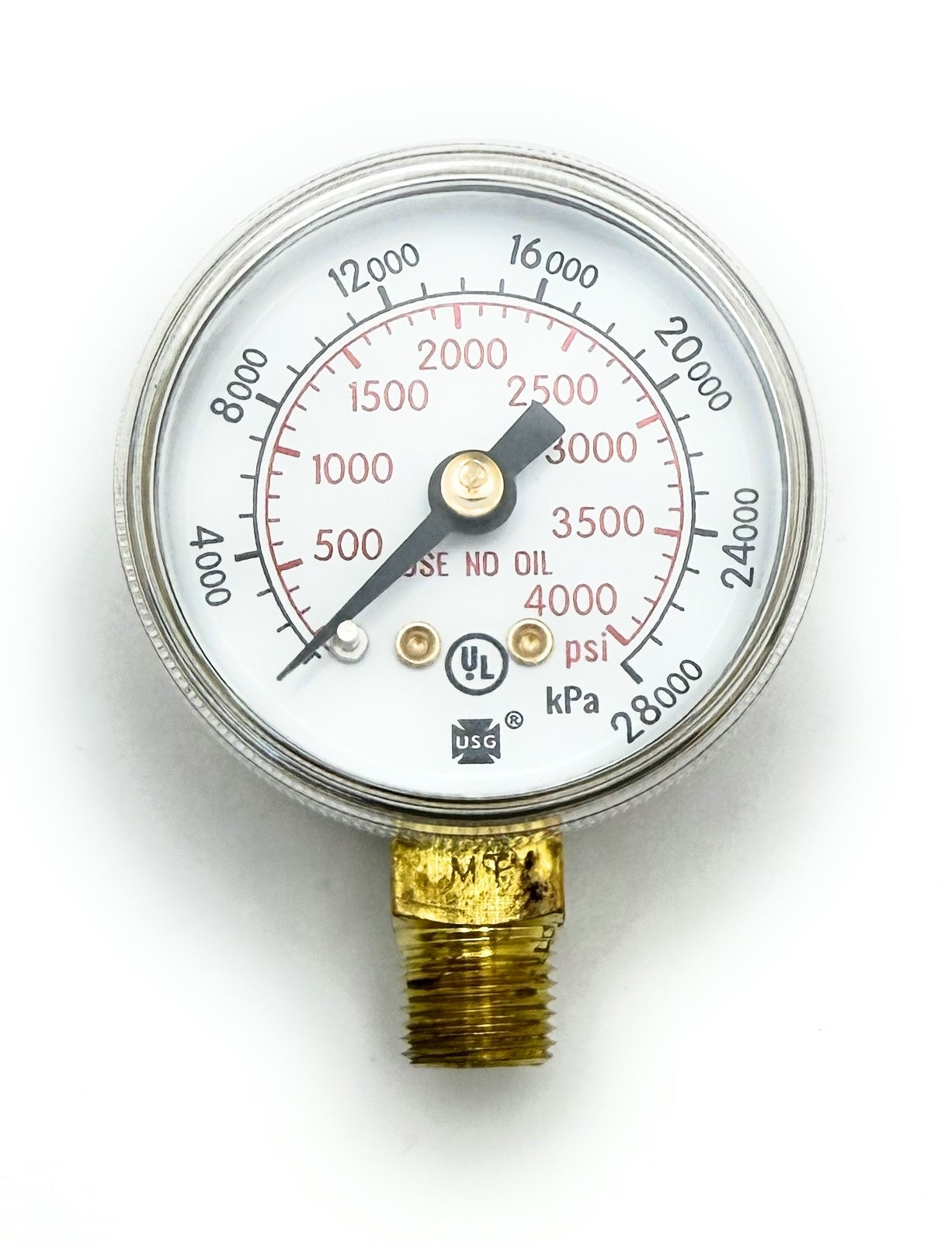 9006025 Harris 1.5" x 0-4000 PSI Gauge, 1/8" NPT Bottom Mount