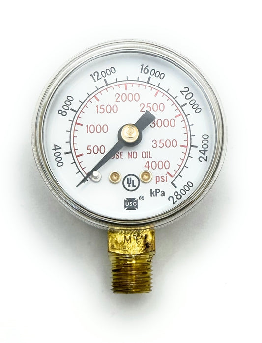 9006025 Harris 1.5" x 0-4000 PSI Gauge, 1/8" NPT Bottom Mount