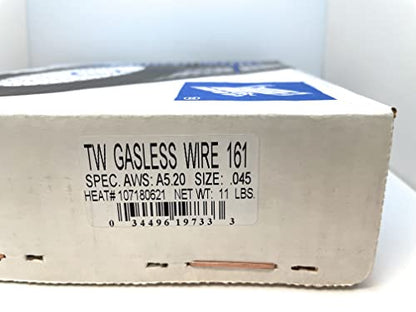 Close-up view of Washington Alloy E71T-GS Gasless Mig Welding Wire 11 LB. Spool (0.045 X 11 Lb.), highlighting the essential features of this gasless mig welding wire. Ideal for professionals seeking durable Mig Wire solutions.