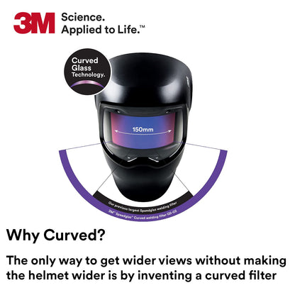 Close-up of 3M Speedglas G5-02, highlighting the adjustable arc detection sensitivity and delay function for optimal welding performance.