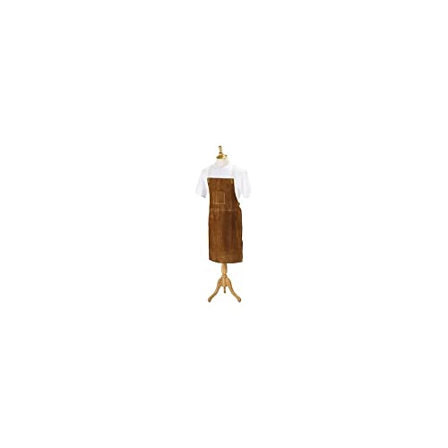 Black Stallion 42A 42" Quality Side Split Cowhide Welding Bib Apron on a display mannequin, highlighting the apron’s sleek design and practical features for welders.
