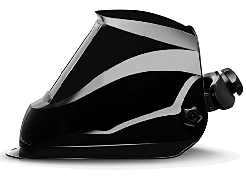 Side view of the Washington Alloy H800D-TC XL Hyper-view Auto Darkening Welding Helmet showcasing its sleek design and adjustable settings.