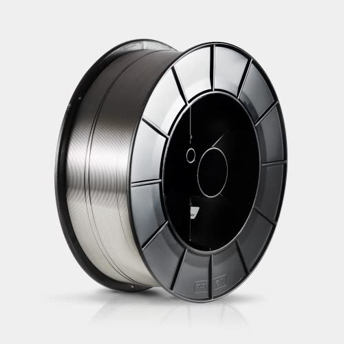 Washington Alloy E71T-1M Flux Cored Gas Shielded Mig Wire, .035 X 11 Lb. spool of flux cored welding wire for Mild Steel, offers optimal performance with 75% Argon/25% CO2 or 100% CO2 shielding gas.