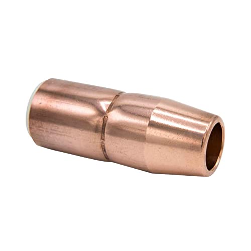 Miller AccuLock S Large Thread-On Nozzle by Bernard Welding, featuring a 5/8" orifice, perfect for Miller nozzle replacement in Mig consumable applications.