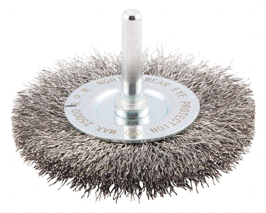 Norton 38969, Wire Wheel Brush, 1/4" Shank Mount, 3/4" L Trim, Pack of (1)