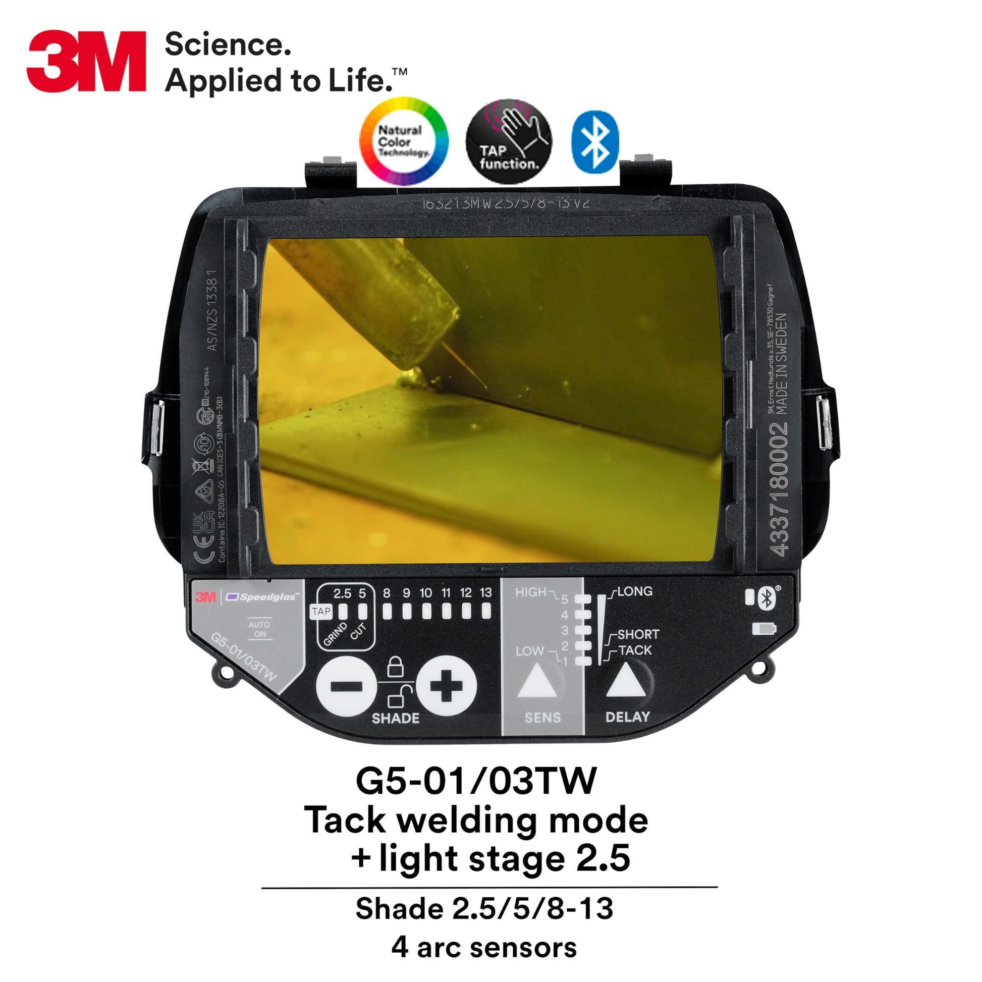 Close-up view of the 3M Speedglas G5-03 Pro Welding Helmet G5TW with Natural Color Technology, designed for enhanced visibility and precision in welding projects.
