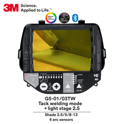 Close-up view of the 3M Speedglas G5-03 Pro Welding Helmet G5TW with Natural Color Technology, designed for enhanced visibility and precision in welding projects.