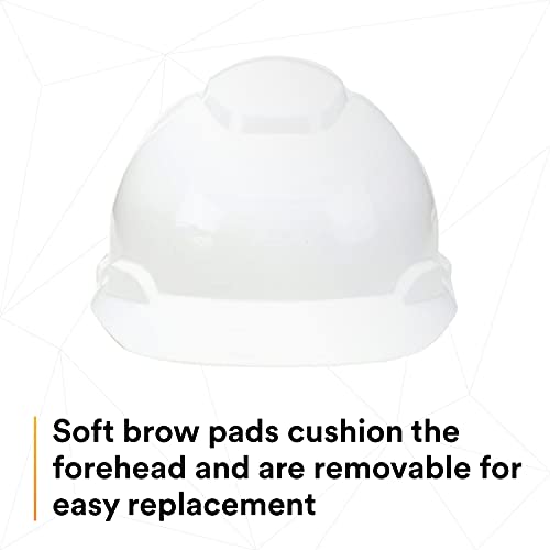 3M Hard Hat H-701R-UV demonstrating its low-profile design and upward visibility, designed to meet ANSI/ISEA Z89.1-2009 safety standards.