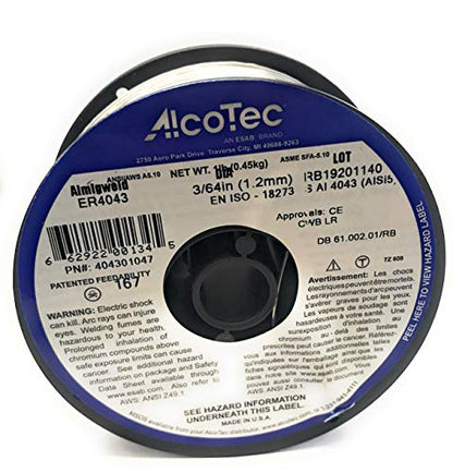 ALCOTEC ER4043 Spool Aluminum Welding Wire - Reliable general-purpose aluminum welding wire by Alcotec meeting stringent industry standards for MIG welding and brazing.