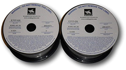 Washington Alloy E71T-GS Gasless Mig Wire .035", 2 Lb., Pack of 2 - High-quality gasless mig wire designed for versatile welding applications.