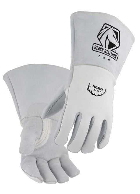 Black Stallion 750 Premium Grain Elk-Skin Stick Welding Gloves, X-Large