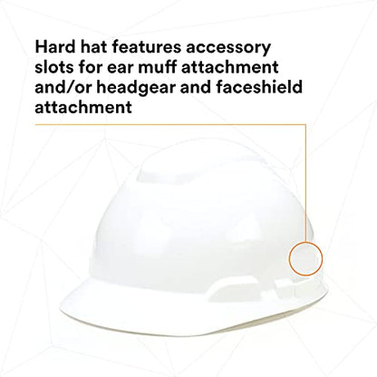 3M Hard Hat H-701R-UV featuring adjustable 4-point ratchet suspension for a secure and comfortable fit, ideal for long hours in various industries.