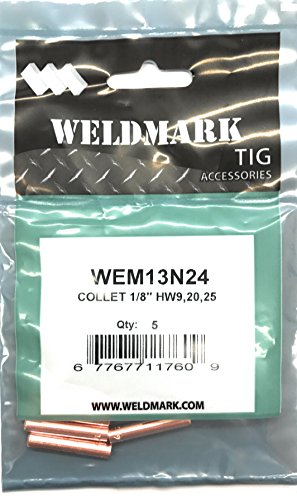 Weldmark CK Worldwide 13N24 1/8" TIG Collet 9 20 25 Torch 5 Pack