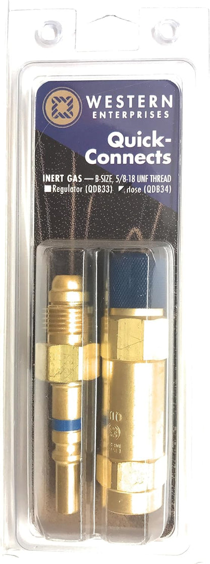 Western Enterprises QDB34, Quick Connect for Inert gas, Machine to Hose, 1 Set