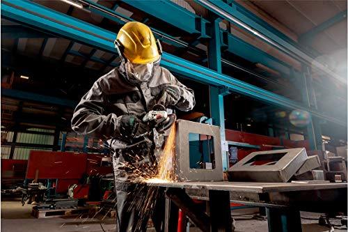 Metabo W11-125 Quick 9.6-Amp 5-Inch Angle Grinder highlighting the Metabo VibraTech handle for reduced vibrations.