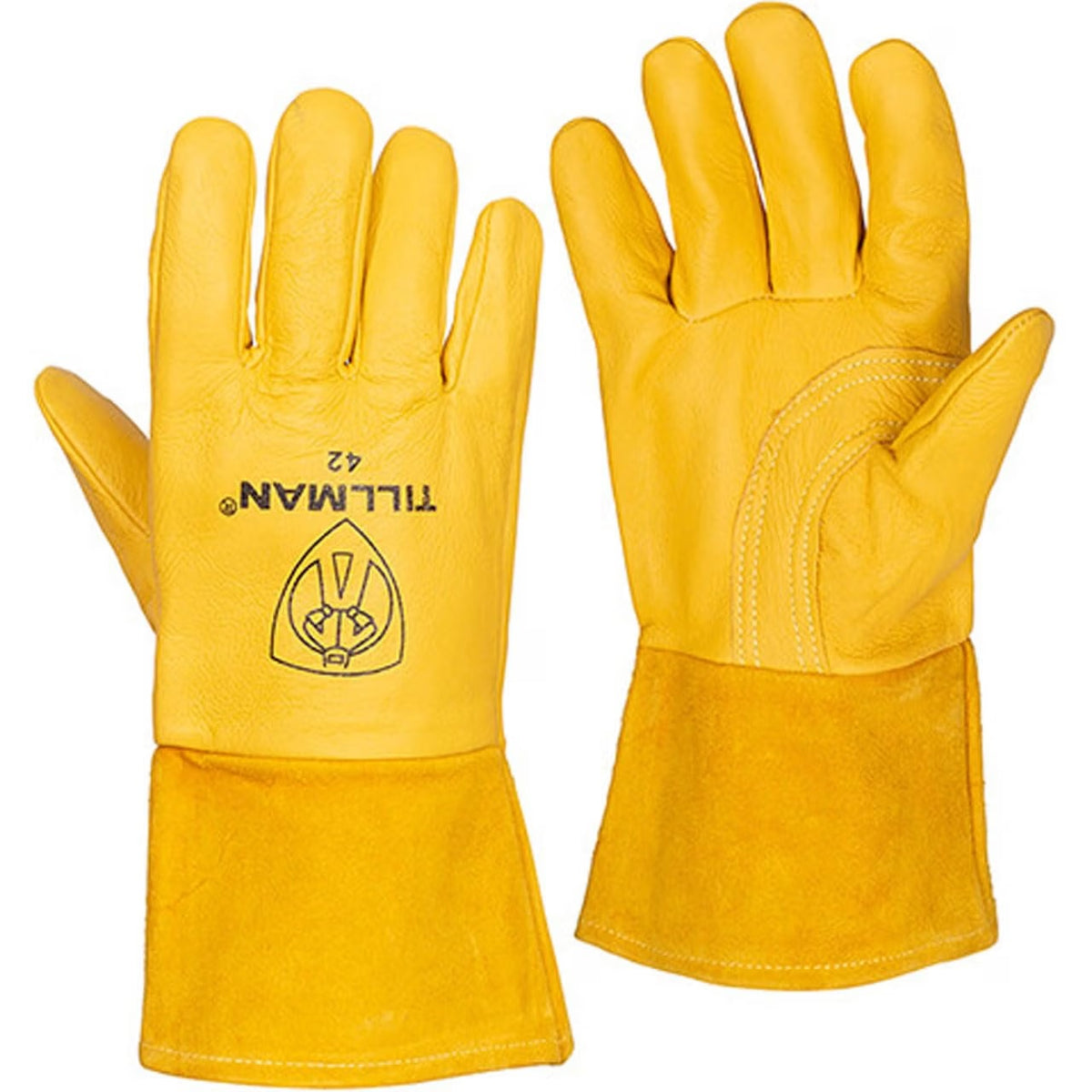 Tillman 42M Medium Brown Top Grain Pigskin MIG Welding Gloves Kevlar Stitch