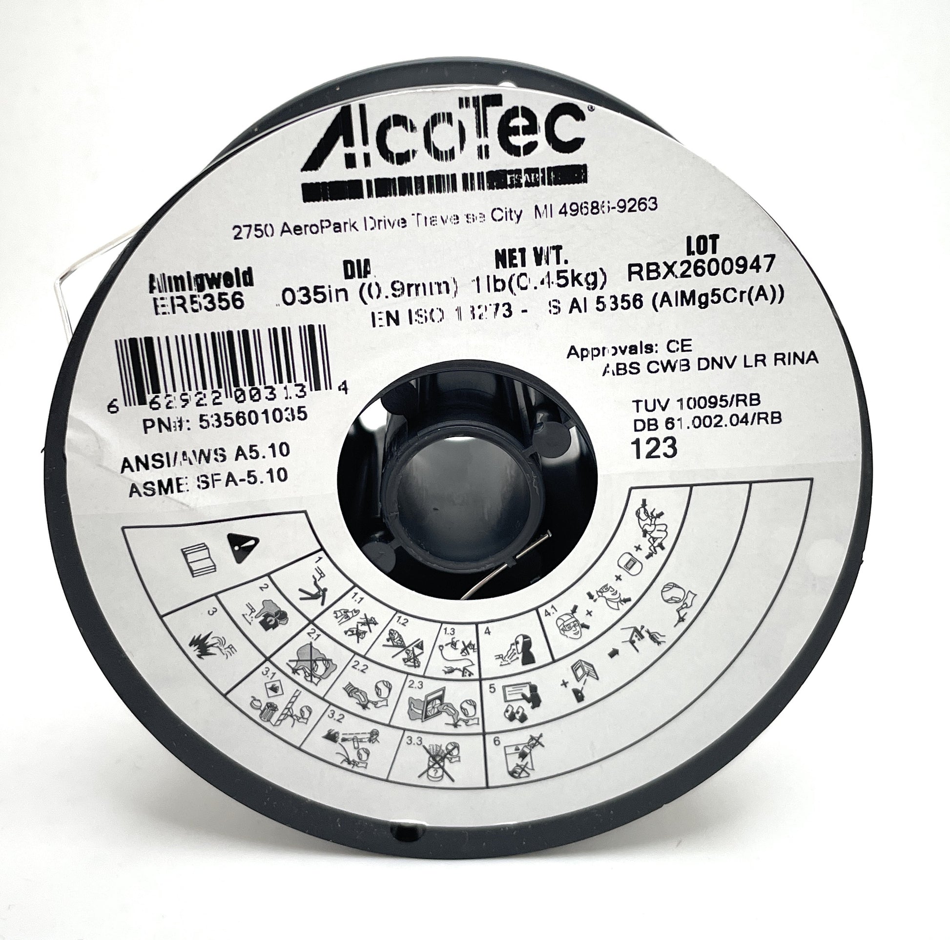 Alcotec 535601035 ER5356 .035 x 1lb Aluminum Welding Wire, 18 Spools by ALCOTEC, showcasing premium quality for professional welders.
