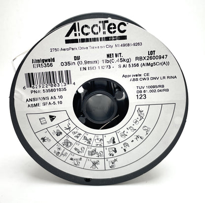 Alcotec 535601035 ER5356 .035 x 1lb Aluminum Welding Wire, 18 Spools by ALCOTEC, showcasing premium quality for professional welders.