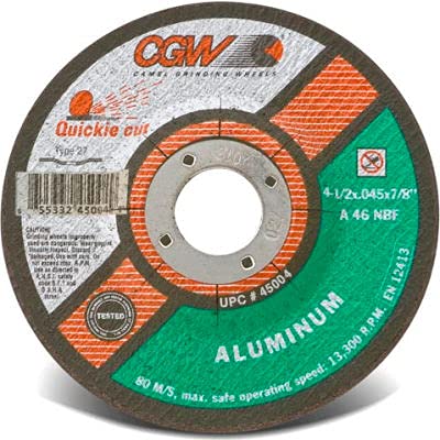CGW Abrasives 45004 Cut-Off Wheel 4-1/2" x 7/8" 46 Grit Type 27 Aluminum Oxide - Pkg Qty 25