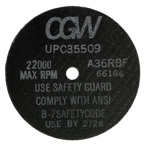 CGW Abrasives 35509 Type 1 Cut-Off Wheel – 4"x1/16"x3/8", A36-R-BF for Die Grinders, Pack of (50)