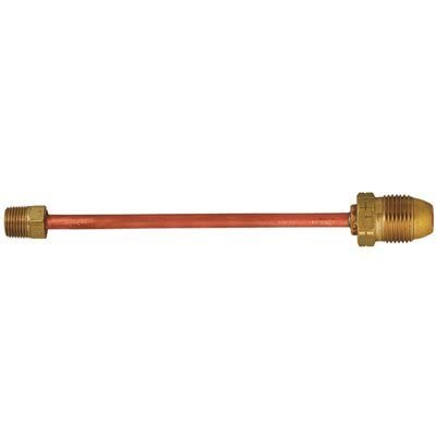 Rego 912JS20 20" Pigtail Hose, 1/4" Tube, 1/4" MNPT x MPOL, Short Nipple, 7/8" Hex