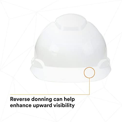 3M Hard Hat H-701R-UV in white color, showcasing its lightweight design and UV indicator feature for safety in industrial applications.