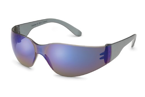 Starlite Safety Glasses, Gray Temple, Blue Mirror Lens, Ultra Lightweight, 469M