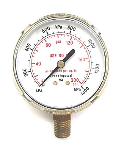 Harris 2-1/2" x 1/4" NPT Bottom Mount Gauge - Polished Brass Case - 1 Each (0-200 PSI)