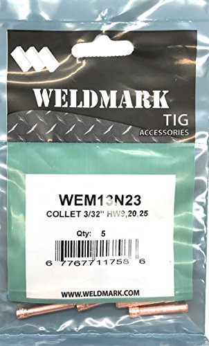 Weldmark TIG Collet #9, 20, 25 Torch Pk = 5 (13N23-3/32")