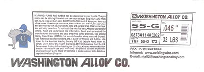 33 LB spool of Washington Alloy THF-55G-173 hardfacing mig wire .045, perfect for hardsurfacing welding projects.
