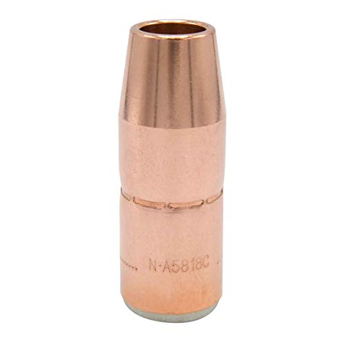Miller Electric Nozzle,15.9mm Bore,Copper, 5/8" Bore - 1/8" Recess