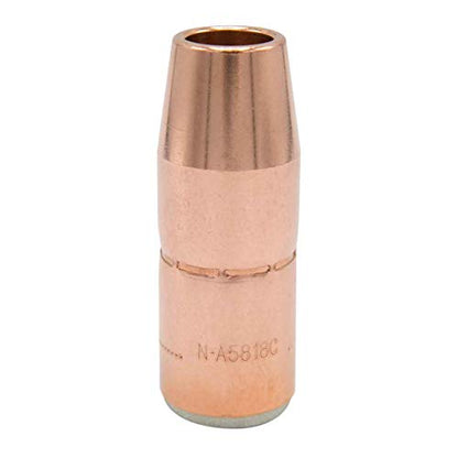 Miller Electric Nozzle,15.9mm Bore,Copper, 5/8" Bore - 1/8" Recess
