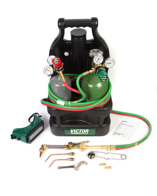 Victor 0384-0948 G150-J-CPT Portable Oxy-Acetylene Cutting, Tote Kit with Empty 20 cu ft Oxygen and 10 cu ft Acetylene Cylinders,