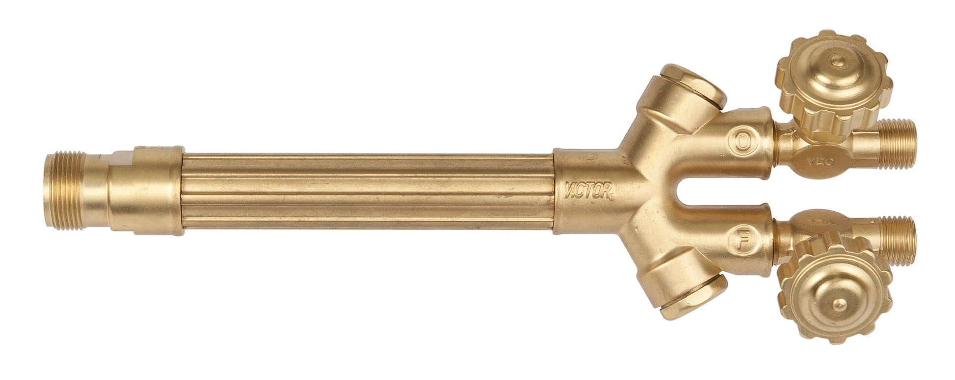 Victor 315FC VanGuard Heavy Duty Torch Handle showcasing its robust brass design with dual valves, engineered for welding, cutting, and heating applications by ESAB.