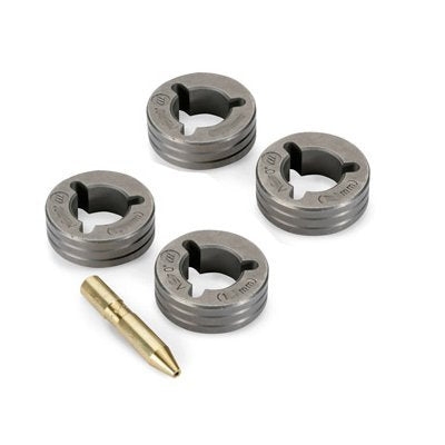 Miller Electric Miller 046793 Drive Roll Kit .045 MIG V-Knurl 4 Roll Set, featuring flux-cored drive rolls for improved welding performance.
