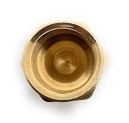 Interior view of the Miller 14990 1/4" Male NPT x 5/8-18 Female Outlet Bushing by Smith Equipment, highlighting the precise threading for optimal fit and leak-proof performance.
