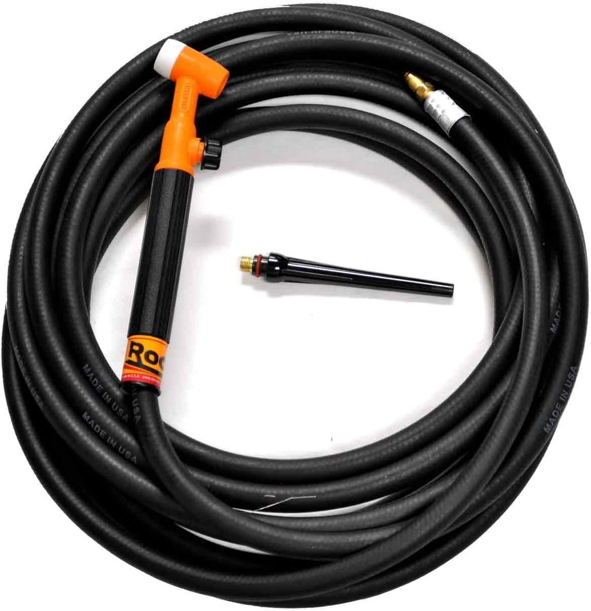 Weldtec Rocker R-17FV-12R 180amp TIG Torch Kit featuring a flex-head design, 12.5-foot rubber single line, and ergonomic handle, ideal for professional welding tasks.