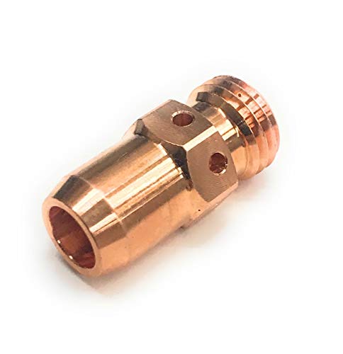 Genuine ESAB 17983 Adapter for MT-200 MIG Gun, showcasing a detailed view of the copper nozzle with threaded design, essential for MIG welding applications.