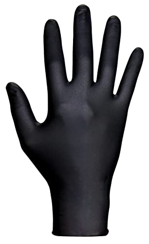Raven SAS66518 SAS Safety Powder Free Examination Black Nitrile Gloves - 7 Mil Large