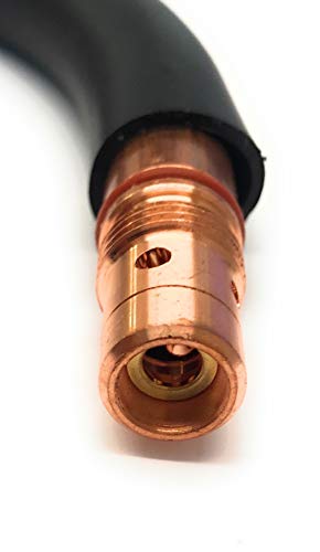 Detailed image of the Tweco FVCTS22060 16201108 Conductor Tube Assembly, illustrating the copper nozzle and rubber tubing, specifically for use with Fusion MIG guns.