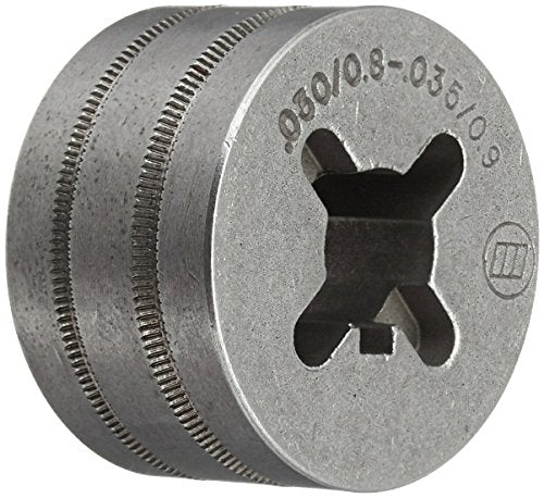 Miller 202926 VK-Groove Drive Roll designed for .030-.035 & .045 welding wire. Features reversible V-knurl design for enhanced grip and consistent wire feed, suitable for various welding applications. Vendor: Hobart.