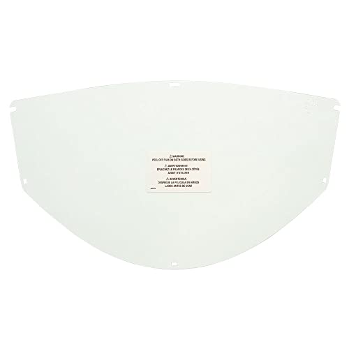 Clear replacement face shield for Jackson Safety 14214, designed for MAXVIEW headgear, providing a larger viewing area for protection.