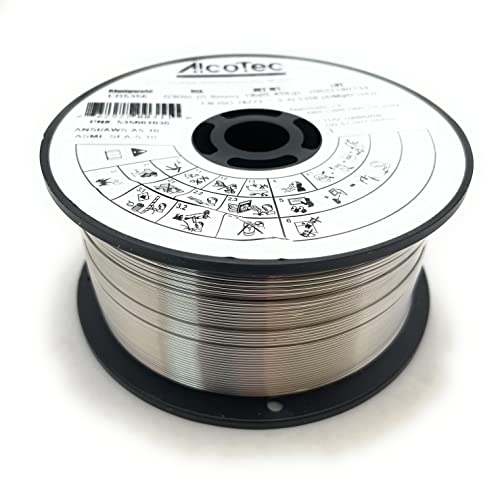 Close-up of Alcotec 535601030 Aluminum MIG Welding Wire, ER5356 .030" diameter, in a 1 lb. spool, ideal for aluminum welding projects by Alcotec Wire Co.