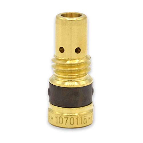 Miller 1070115 M-100/150 Mig Gun Conversion to MDX-100 Diffuser from Bernard Welding, featuring a gold brass design and innovative technology for enhanced welding performance.