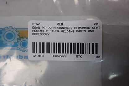 ESAB 0558003032 PT-27 Seat Assembly demonstrating compatibility with plasma cutters, essential for PT-27 replacement parts.