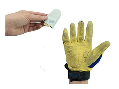 Weldas Glove Medic Leather Repair Patch Kit 10-1911 shown in hand as a quick and easy repair solution for mechanics gloves.